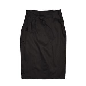 NEW YORK & COMPANY NEW $40 Tie Waist Midi Pencil Skirt Black Size 6‎
